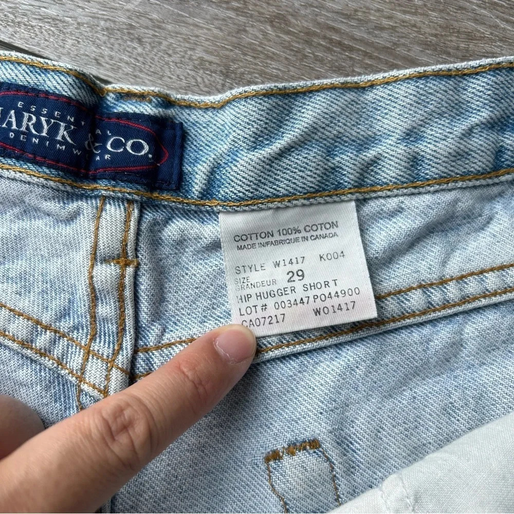 Vintage Maryk & Co Hip Hugger Short Light Wash Frayed  Denim Shorts - Picture 6 of 9